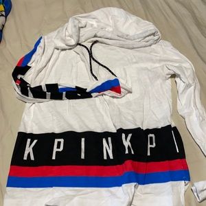 PINK hooded long sleeve t-shirt